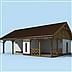 projekt domu G168 garaż z wiatą i pomieszczeniem gospodarczym