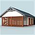 projekt domu G281 garaż dwustanowiskowy z pomieszczeniem gospodarczym i wiatą