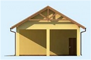 G209 garaż dwustanowiskowy z wiatą garażową elewacja