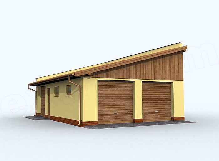 Projekt domu G132 garaż trzystanowiskowy