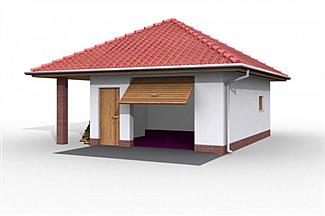 Projekt domu G23 garaż jednostanowiskowy z pomieszczeniem gospodarczym