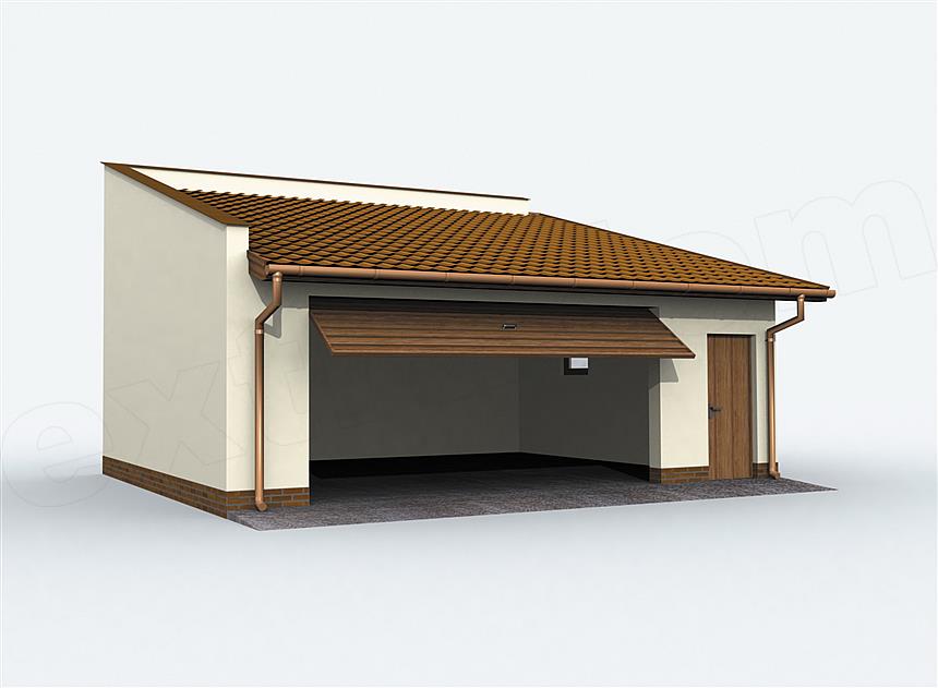 Projekt domu G80 szkielet drewniany garaż dwustanowiskowy