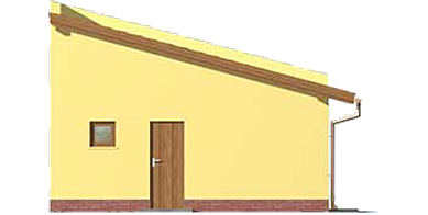 G85 szkielet drewniany projekt garażu dwustanowiskowego z pomieszczeniami gospodarczymi elewacja