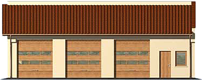 G160 szkielet drewniany garaż trzystanowiskowy elewacja