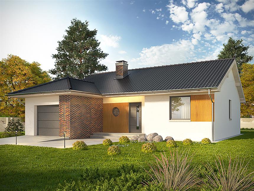 Projekt domu Juka z garażem