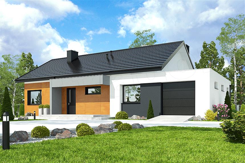 Projekt domu Kalikst z garażem 1-st. [A]