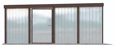 GB7 projekt garażu blaszanego dwustanowiskowego z pomieszczeniem gosp. elewacja