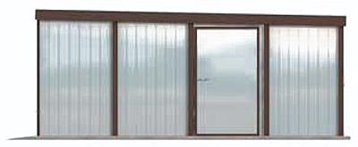 GB7 projekt garażu blaszanego dwustanowiskowego z pomieszczeniem gosp. elewacja