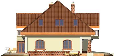 Dzierlatka z garażem 1-st. [A] elewacja