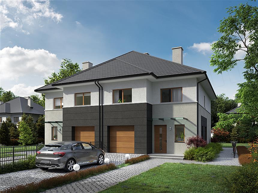 Projekt domu Eco 23 - dwulokalowy
