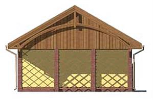 G118 garaż dwustanowiskowy z wiatą i pomieszczeniem gospodarczym elewacja