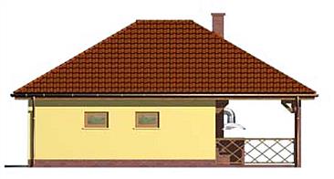 G122 garaż jednostanowiskowy z werandą elewacja