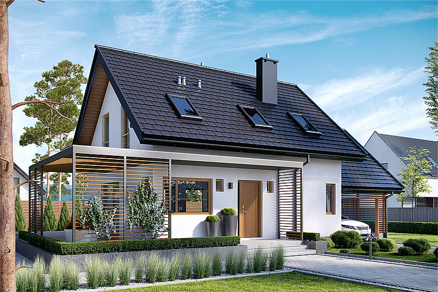 Projekt domu Lea II (z wiatą)