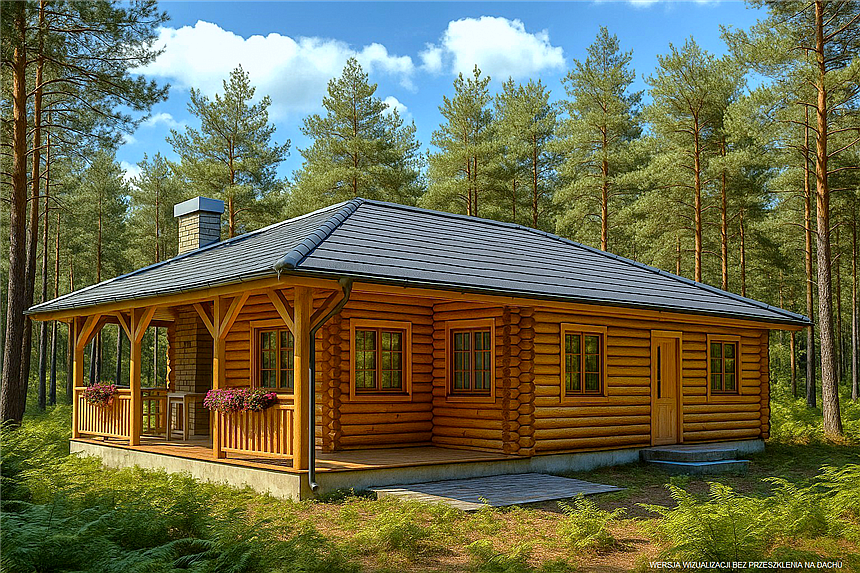 Projekt domu Pogodny drewniany