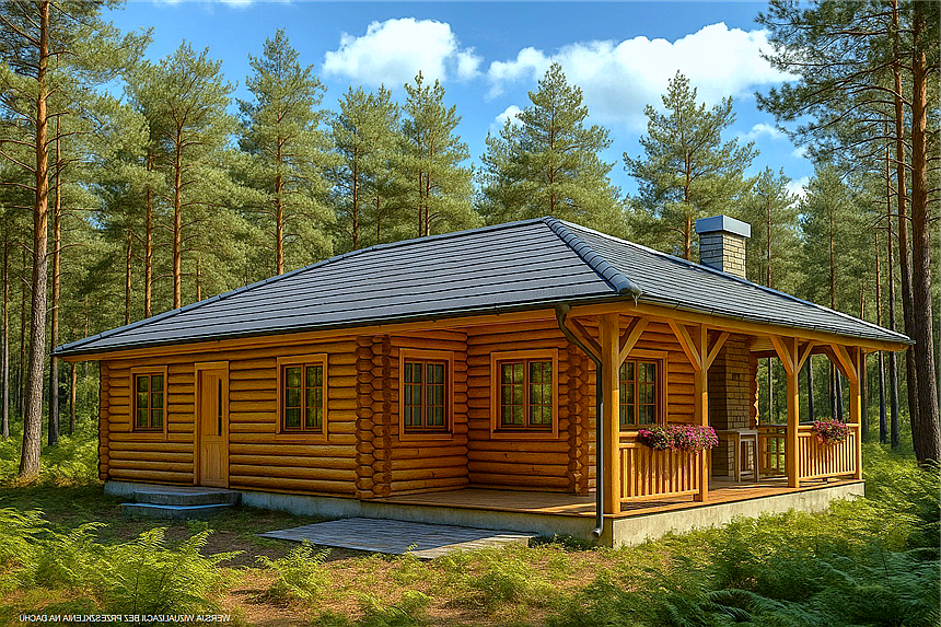 Projekt domu Pogodny drewniany