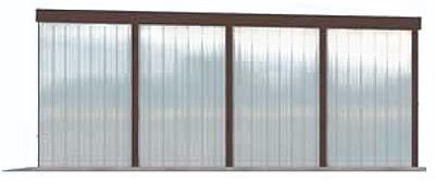 GB7 projekt garażu blaszanego dwustanowiskowego z pomieszczeniem gosp. elewacja