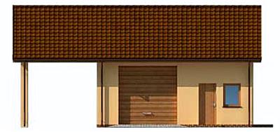 G213 garaż dwustanowiskowy z pomieszczeniami gospodarczymi elewacja