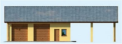 G209 garaż dwustanowiskowy z wiatą garażową elewacja