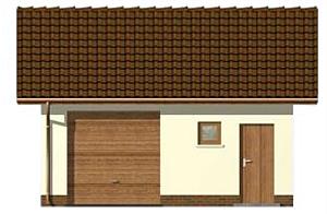 G73 garaż jednostanowiskowy z pomieszczeniem gospodarczym elewacja