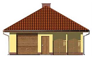 G122 garaż jednostanowiskowy z werandą elewacja