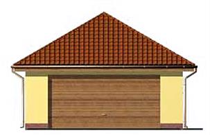 G124 garaż trzystanowiskowy z pomieszczeniem gospodarczym elewacja