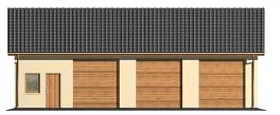 G38 garaż trzystanowiskowy z pomieszczeniami gospodarczymi elewacja