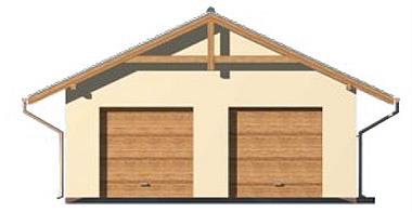 G1a garaż dwustanowiskowy z pomieszczeniem gospodarczym elewacja