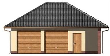 G33 garaż dwustanowiskowy z pomieszczeniem gospodarczym elewacja