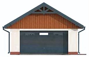 G272 garaż dwustanowiskowy z pomieszczeniem gospodarczym elewacja
