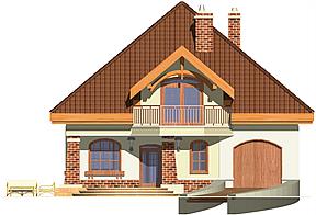 Dzierlatka z garażem 1-st. [A] elewacja