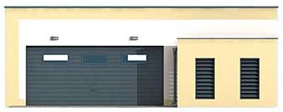 G316 garaż dwustanowiskowy z pomieszczeniem gospodarczym elewacja