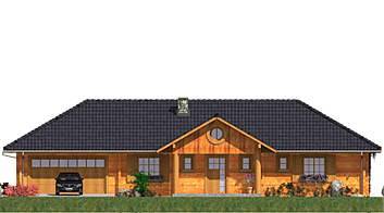 A-105 Dom bociania z bali elewacja