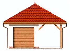 G266 garaż jednostanowiskowy z wiatą elewacja