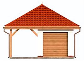 G266 garaż jednostanowiskowy z wiatą elewacja