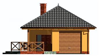 G183 garaż jednostanowiskowy z wędzarnikiem elewacja