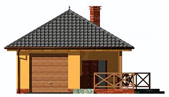 G183 garaż jednostanowiskowy z wędzarnikiem elewacja