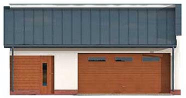 G294 garaż dwustanowiskowy z pomieszczeniem gospodarczym elewacja