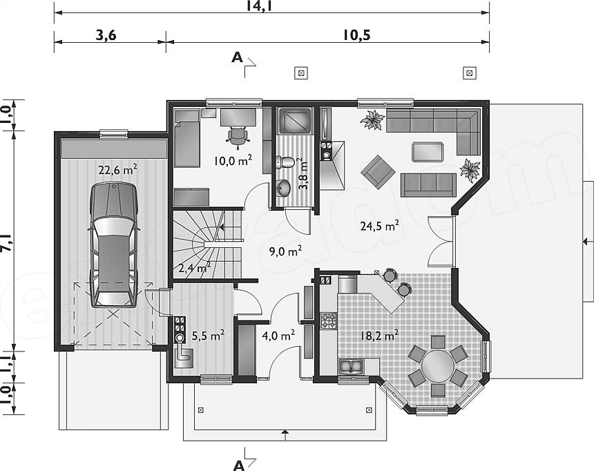Dwucukry Maja Szkielet Weglowy Zbudowany Projekt domu Maja - szkielet drewniany prefabrykowany 116,7 m2 - koszt