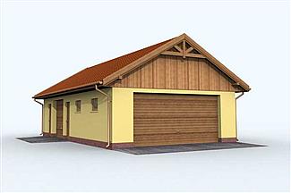 Projekt domu G126 garaż trzystanowiskowy z pomieszczeniem gospodarczym