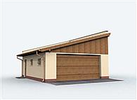 G129 garaż dwustanowiskowy z pomieszczeniem gospodarczym