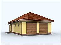 G131 garaż dwustanowiskowy z pomieszczeniem gospodarczym