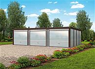 GB39 projekt garażu blaszanego trzystanowiskowego