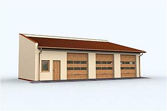 Projekt domu G160 garaż trzystanowiskowy z pomieszczeniami gospodarczymi