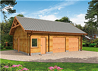 G84 garaż dwustanowiskowy z bali drewnianych