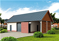 G323 garaż jednostanowiskowy z wiatą