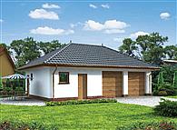 G195 garaż dwustanowiskowy z pomieszczeniami gospodarczymi