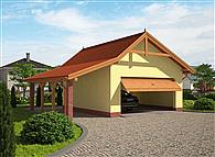 G66 garaż dwustanowiskowy z wiatą