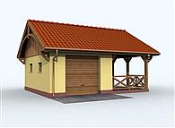 G70 garaż jednostanowiskowy z altaną