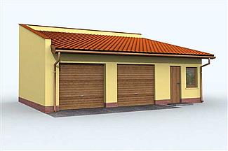 Projekt domu G85 garaż dwustanowiskowy z pomieszczeniami gospodarczymi