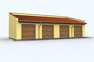 Projekt domu G94 garaż czterostanowiskowy